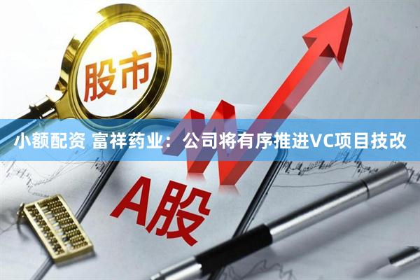 小额配资 富祥药业：公司将有序推进VC项目技改