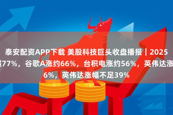 泰安配资APP下载 美股科技巨头收盘播报｜2025年AMD涨超77%，谷歌A涨约66%，台积电涨约56%，英伟达涨幅不足39%